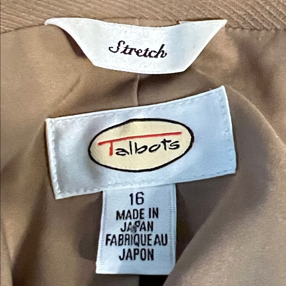 Talbots‎ Tan Wool Button Down Lined Blazer Size 16 - Picture 11 of 12